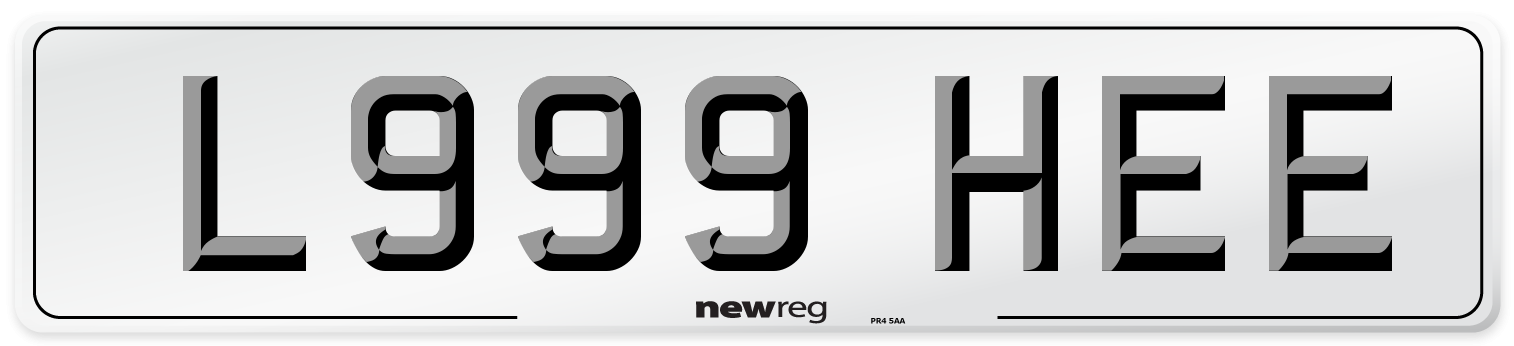 L999 HEE Number Plate from New Reg
